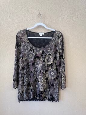 Vintage 90s Christopher & Banks floral top size L